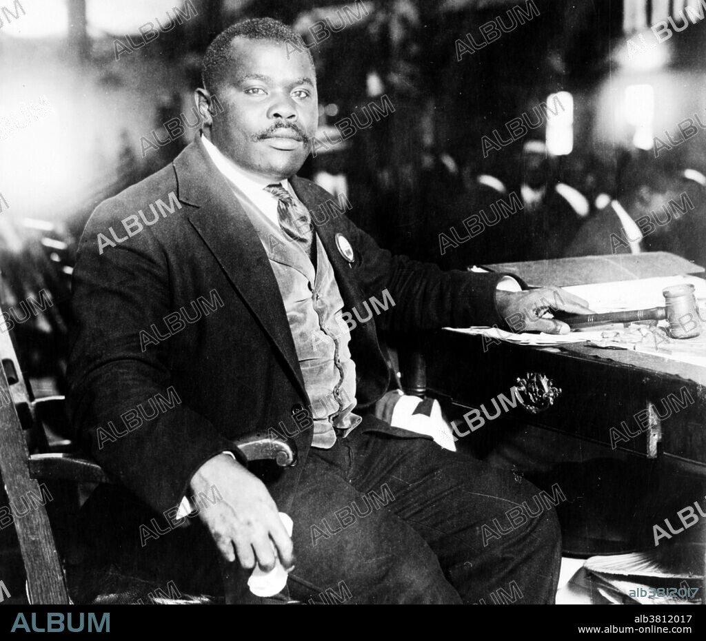 Marcus Mosiah Garvey, Jr. (August 17, 1887 - June 10, 1940) was a Jamaican publisher, journalist, entrepreneur, and orator who was a staunch proponent of the Black Nationalism and Pan-Africanism movements, to which end he founded the Universal Negro Improvement Association and African Communities League (UNIA-ACL). He founded the Black Star Line, part of the Back-to-Africa movement, which promoted the return of the African diaspora to their ancestral lands. Garvey was unique in advancing a Pan-African philosophy to inspire a global mass movement and economic empowerment focusing on Africa known as Garveyism. Promoted by the UNIA as a movement of African Redemption, Garveyism would eventually inspire others, ranging from the Nation of Islam to the Rastafari movement (which proclaims Garvey as a prophet). The intent of the movement was for those of African ancestry to "redeem" Africa and for the European colonial powers to leave it. He died in London in 1940, at age 52 after suffering two strokes. Due to travel restrictions during WWII, his body was interred within the lower crypt in St. Mary's Catholic cemetery in London. Twenty years later, his body was removed and taken to Jamaica, where the government proclaimed him Jamaica's first national hero and re-interred him at a shrine in the National Heroes Park. Photographed by Bain News Service, August 5, 1924.