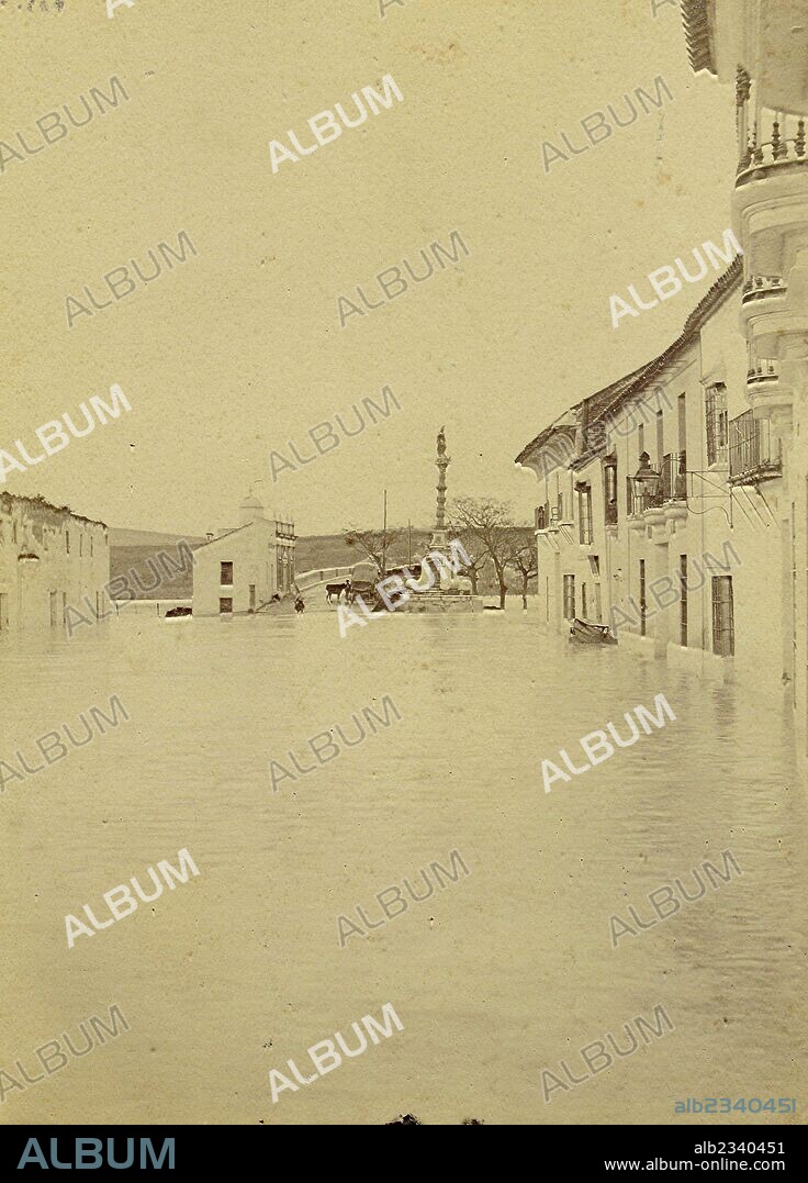 Écija, Plaza de Mesones en la inundación de 1892.