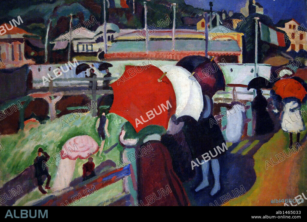 RAOUL DUFY. ARTE S. XX. FRANCIA. DUFY, Raoul (1877-1953). Pintor fauvista francés. "LOS TRES PARAGÜAS" (1906). Oleo sobre lienzo. Museo de Bellas Artes. HOUSTON. Estado de Texas. Estados Unidos.
