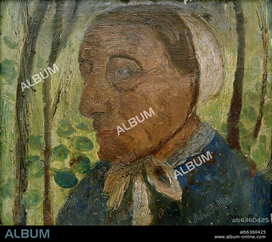 PAULA MODERSOHN-BECKER. Modersohn-Becker, Paula. 1876-1907. "Alte Bäuerin", um 1904. Öl auf Malpappe, 31,5 × 36,5 cm. Inv. 590.