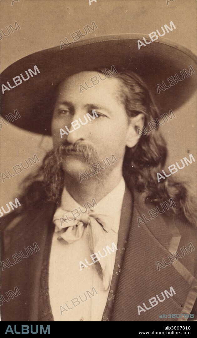 James Butler Hickok (May 27, 1837 - August 2, 1876), known as Wild Bill Hickok, was a folk character of the American Old West. Although some of his exploits as reported at the time were fictionalized, his skills as a gunfighter and gambler, along with his reputation as a lawman, provided the basis for his enduring fame. Born and raised on a farm in rural Illinois, Hickok went west at age 18 as a fugitive from justice, first working as a stagecoach driver, then as a lawman in the frontier territories of Kansas and Nebraska. He fought (and spied) for the Union Army during the American Civil War, and gained publicity after the war as a scout, marksman, actor, and professional gambler. Hickok was involved in several notable shootouts. He was shot from behind and killed while playing poker in a saloon in Deadwood, Dakota Territory (now South Dakota) by an unsuccessful gambler. The card hand he held at the time of his death (aces and eights) has come to be known as the "Dead Man's Hand". Photographed by Jeremiah Gurney.