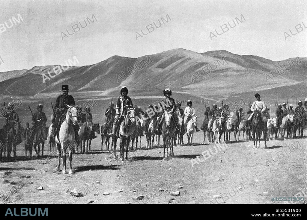 The Hamidiye corps, full official name Hamidiye hafif süvari alaylari, Hamidiye light cavalry regiments, were well-armed, irregular Sunni Kurdish, Turkish, Turkmen and Yörük, also Arab cavalry formations that operated in the eastern provinces of the Ottoman Empire. Established by and named after Sultan Abdul Hamid II in 1891, they were intended to be modeled after the Russian Cossacks and were supposedly tasked to patrol the Russo-Ottoman frontier. However, the Hamidiye were more often used by the Ottoman authorities to harass and assault Armenians living in Turkish Armenia. A major role in the Armenian massacres of 1894-96 has been often ascribed to the Hamidiye regiments, particularly during the bloody suppression of the revolt of the Armenians of Sasun (1894).