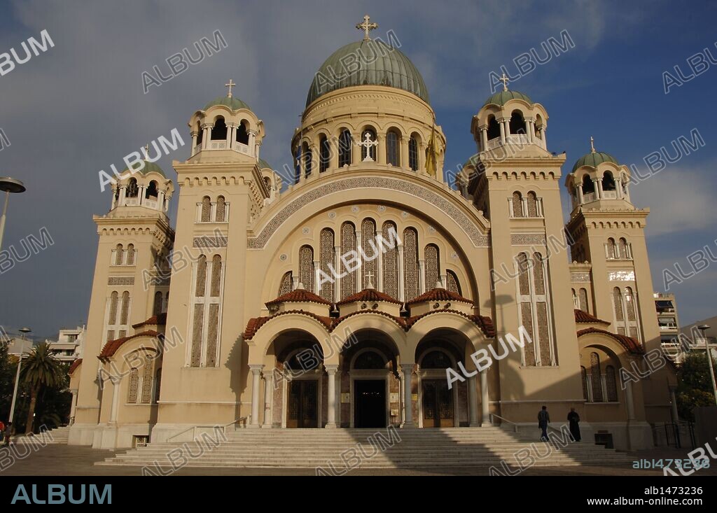 Patras, Greece. St Andrew's Cathedral. Greek Ortodox basilica. Neo-Byzantine, 20th century. It was built by the architect Anastasios Metaxas (1862-1937). Peloponnese.