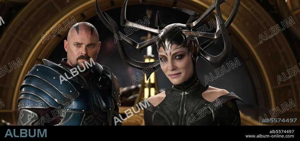 CATE BLANCHETT et KARL URBAN dans THOR: RAGNAROK, 2017, réalisé par TAIKA WAITITI. Copyright MARVEL STUDIOS/WALT DISNEY PICTURES.