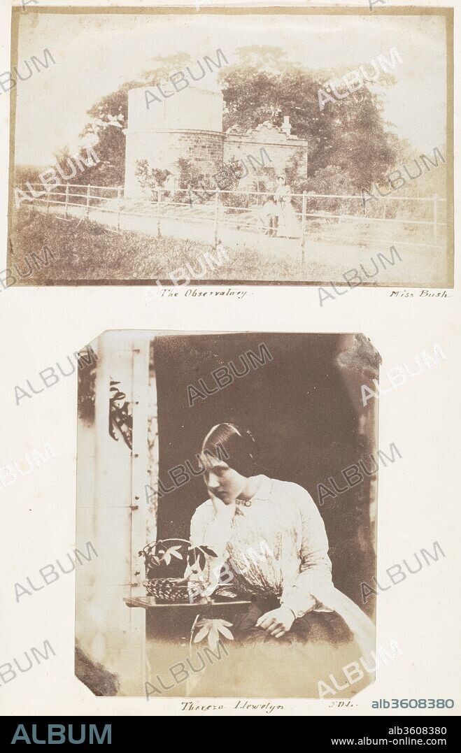 The Observatory; Thereza Llewelyn. Artist: John Dillwyn Llewelyn (British, Swansea, Wales 1810-1882 Swansea, Wales); Miss Bush (British, active 19th century). Dimensions: Image: 9.8 × 15.6 cm (9.8 × 15.6 cm) (a)
Image: 12.8 × 10.6 cm (5 1/16 × 4 3/16 in.) (b). Date: 1853-56.