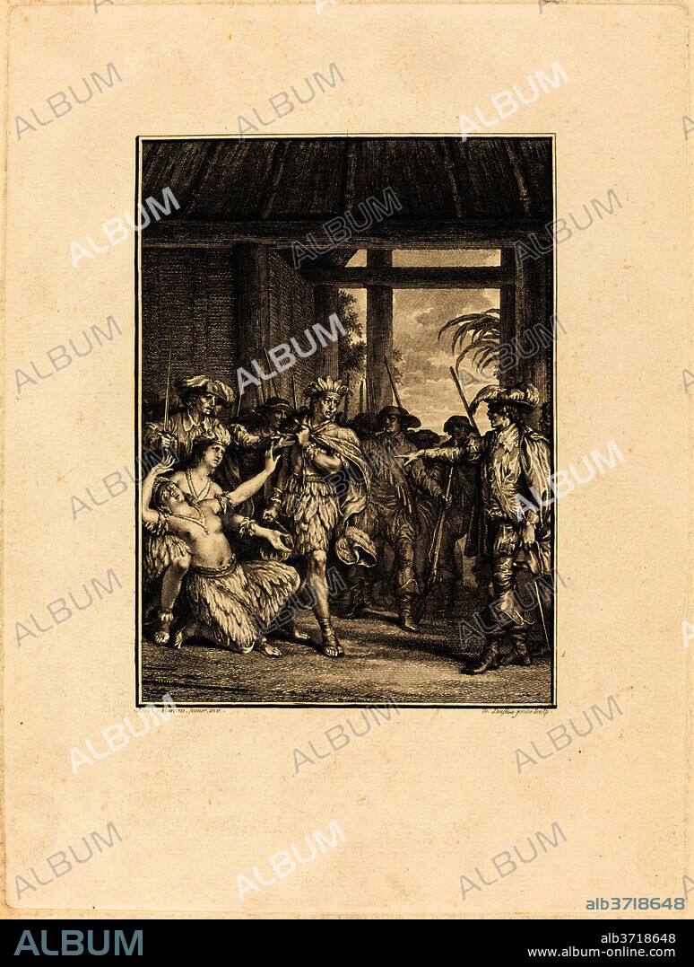 PIETRO ANTONIO MARTINI AFTER JEAN-MICHEL MOREAU. La découverte du nouveau monde. Medium: etching and engraving.