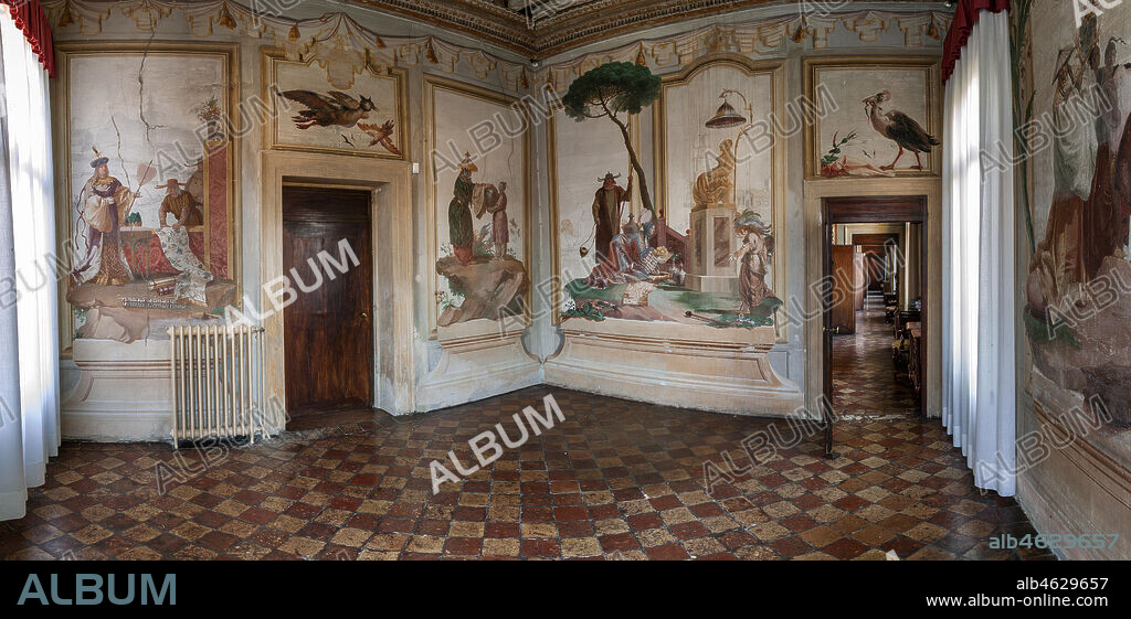 Vicenza, Villa Valmarana ai Nani, Guest Lodgings: view of the Chinese Room. Frescoes by Giandomenico Tiepolo, 1757.