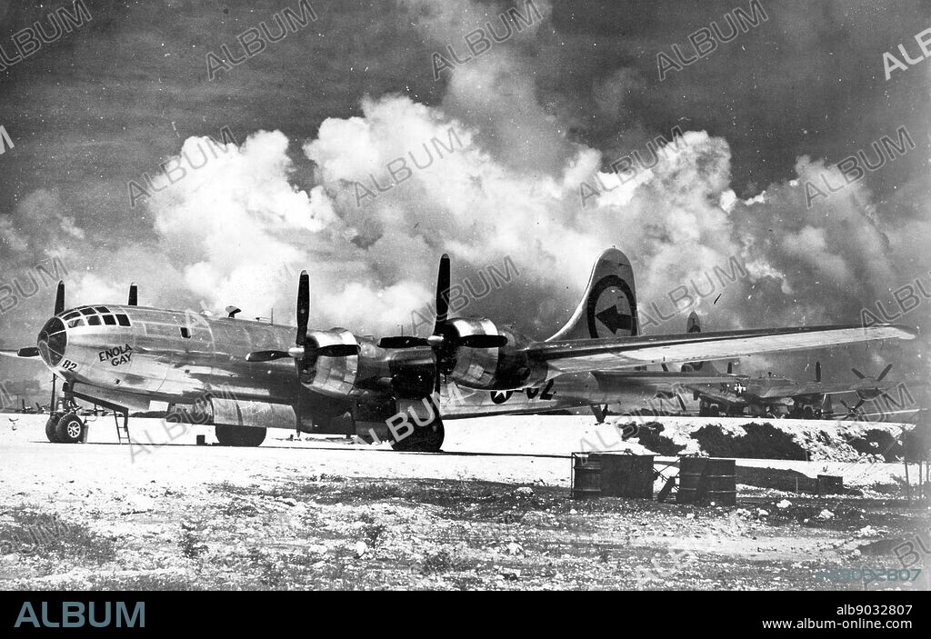 Enola Gay Boeing B-29 on 6 August 1945, during the final stages of World War II, became the first aircraft to drop an atomic bomb. The bomb, code-named 'Little Boy', was targeted at the city of Hiroshima, Japan.