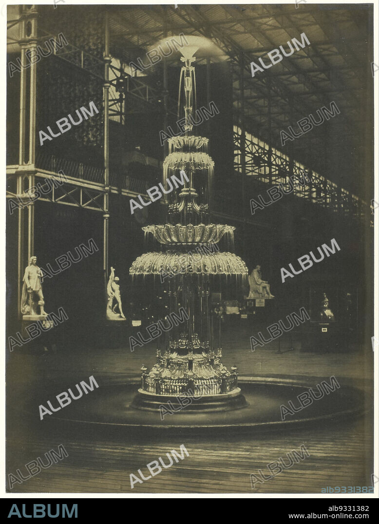 Glass fountain by Follett Osler exhibited at the Great Exhibition of the Works of Industry of All Nations of 1851 in London at the Crystal Palace, Glass Fountain. Osler (title on object), C.M. Ferrier & F. von Martens (attributed to), printer: Nicolaas Henneman, London, 1851, photographic support, salted paper print, height 210 mm × width 158 mm.