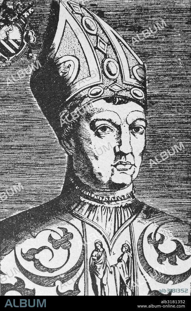 Portrait of Pope John XXII (1249-1334) born Jacques Duèze. He was the second Avignon Pope, elected by a conclave in Lyon assembled by King Louis X's brother Philip, the Count of Poitiers, later King Philip V of France.