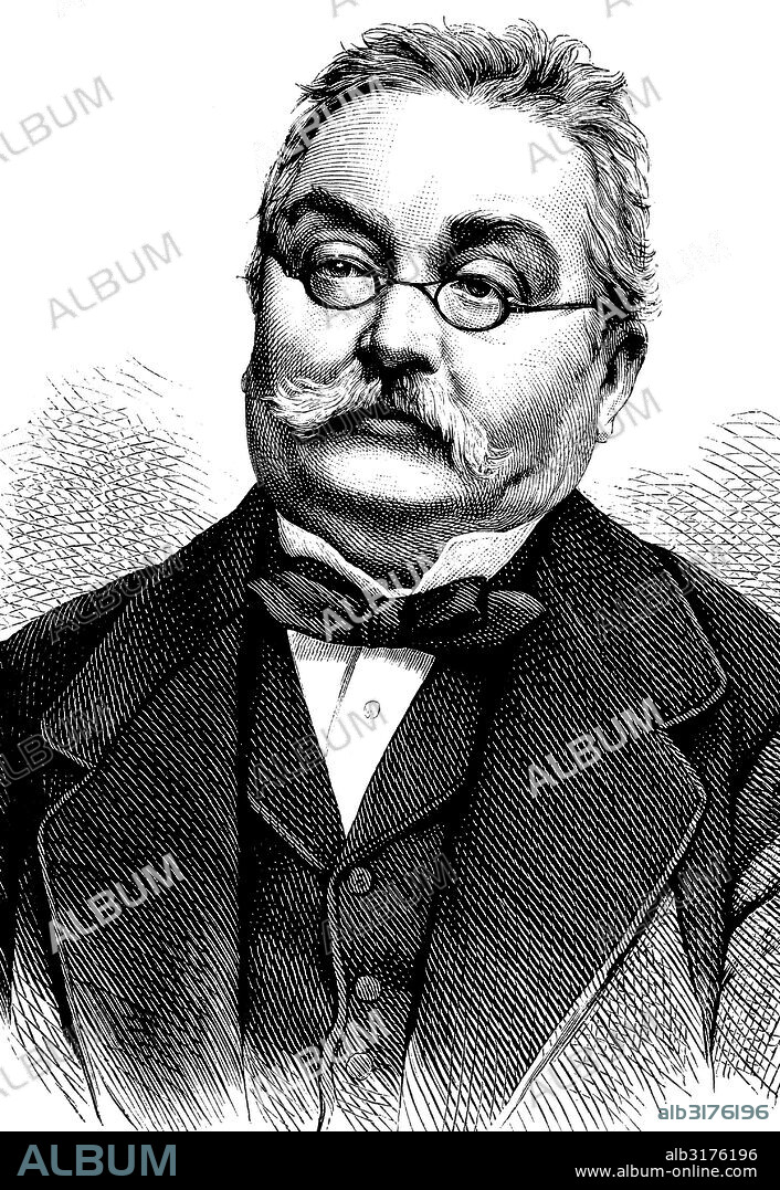 Ferdinand ritter von hebra, 1816 - 1880, an austrian dermatologist, is regarded as the founder of the scientific theory of skin diseases, historical engraving, about 1889.