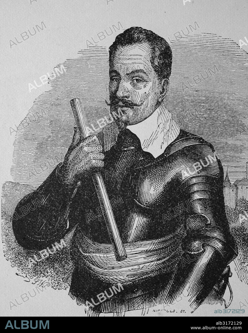 Albrecht von wallenstein, albrecht wenzel eusebius von wallenstein, 1583 - 1634, duke of friedland, prince of sagan, duke of mecklenburg and commander of the imperial forces in the thirty years war, woodcut from 1880.