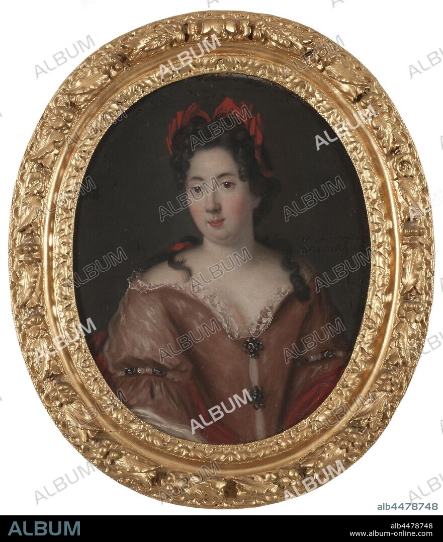 Mme de Louvois, Anne de Souvré, marmis de Louvois, painting, oil on canvas mounted on masonite, Height, 41 cm (16.1 inches), Width, 32 cm (12.5 inches), Inscription, 'M, LA MARQ, THE LOUVOIS ”.