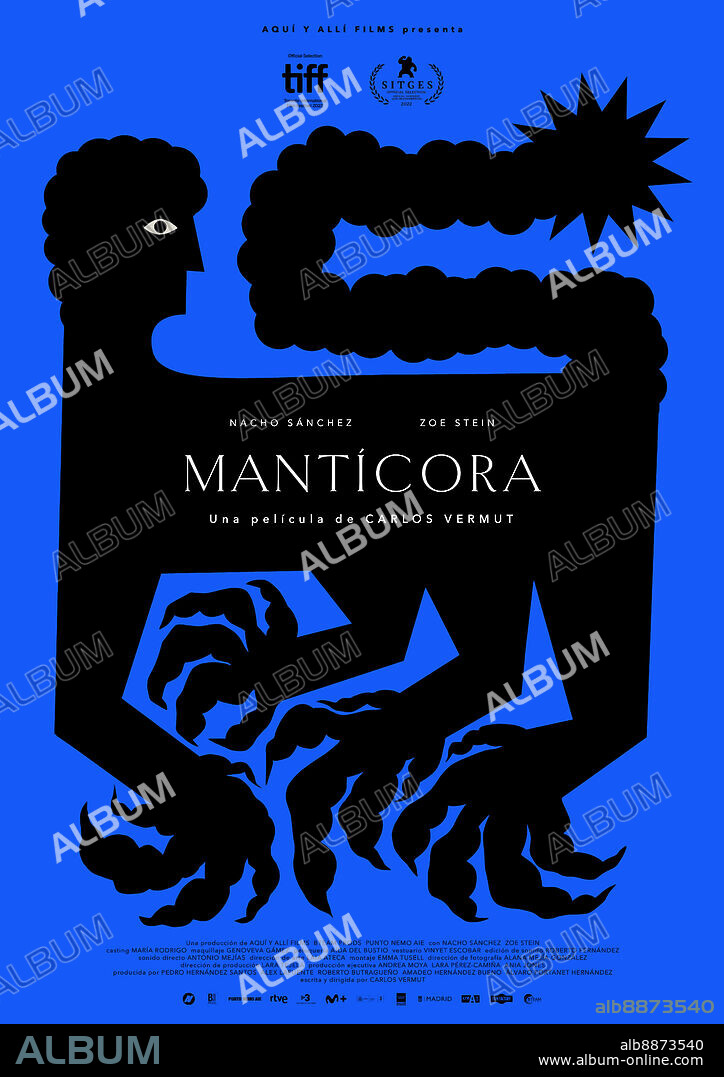 Poster de MANTICORA, 2022, dirigida por CARLOS VERMUT. Copyright AQUI Y ALLI FILMS.