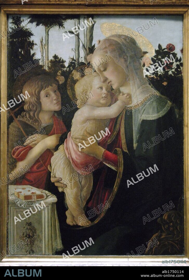 Sandro Botticelli (1445-1510). Italian painter of the Early Renaissance. Florentine School. Madonna and Child with St. John the Baptist. 1468. Tempera on panel. Louvre Museum. Paris. France.
