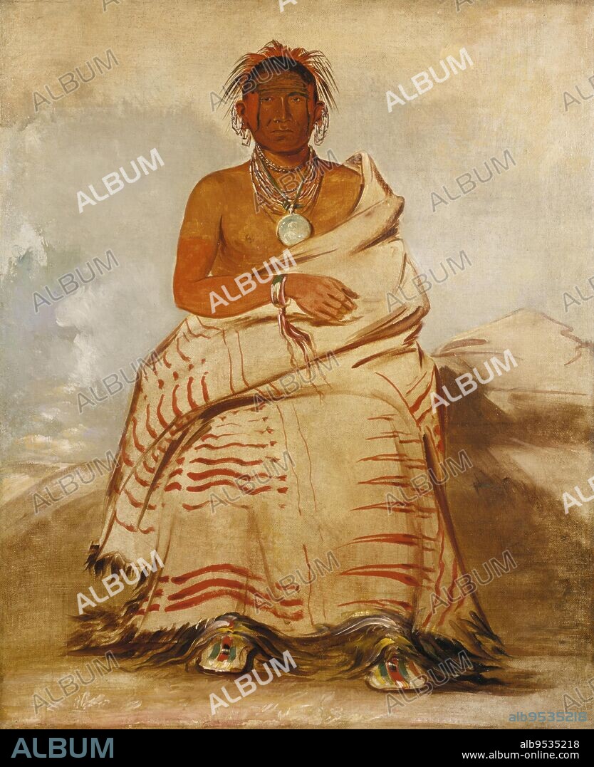 GEORGE CATLIN. L'har-e-tar-rúshe, Ill-natured Man, a Skidi (Wolf) Pawnee. oil on canvas. Date: 1832.
