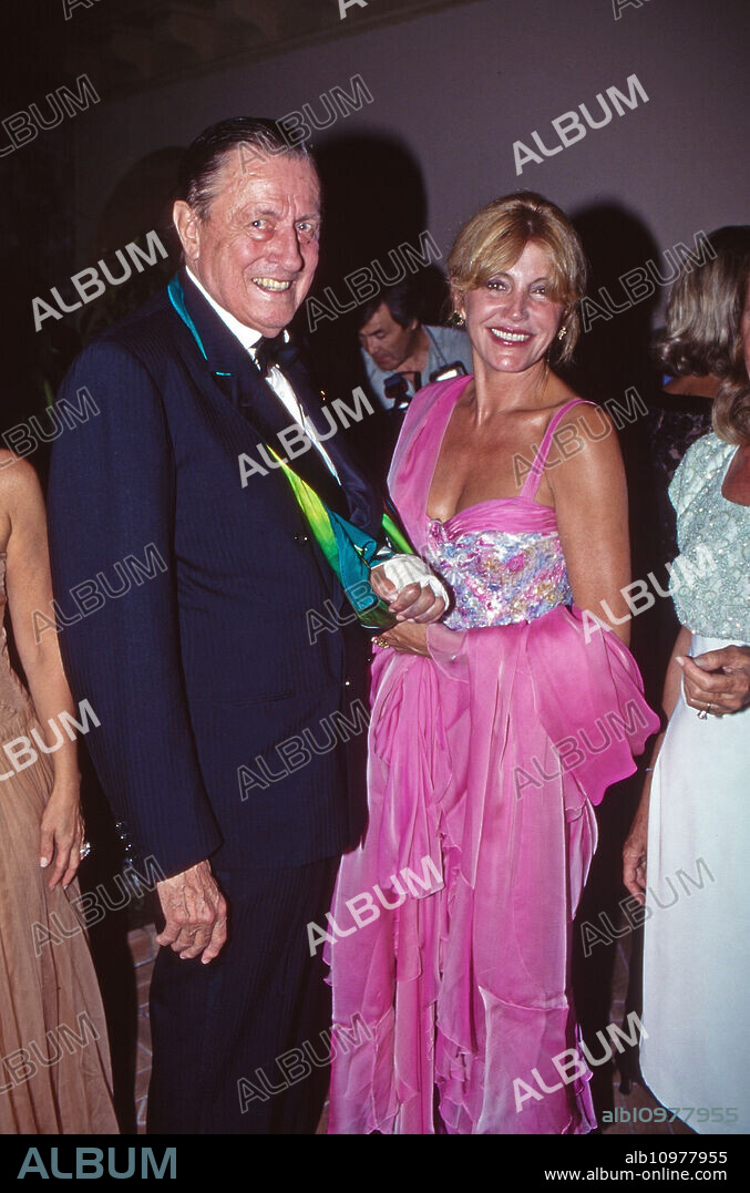 Baron Hans Heinrich Thyssen Bornemisza de Kaszon and wife Carmen Tita Servera in Lugano, Switzerland 1990.