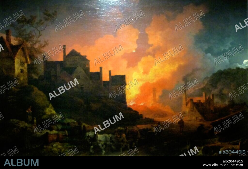 Coalbrookdale by Night, Philippe Jacques de Loutherbourg, 1801. Coalbrookdale is a village in the Ironbridge Gorge in Shropshire, England.