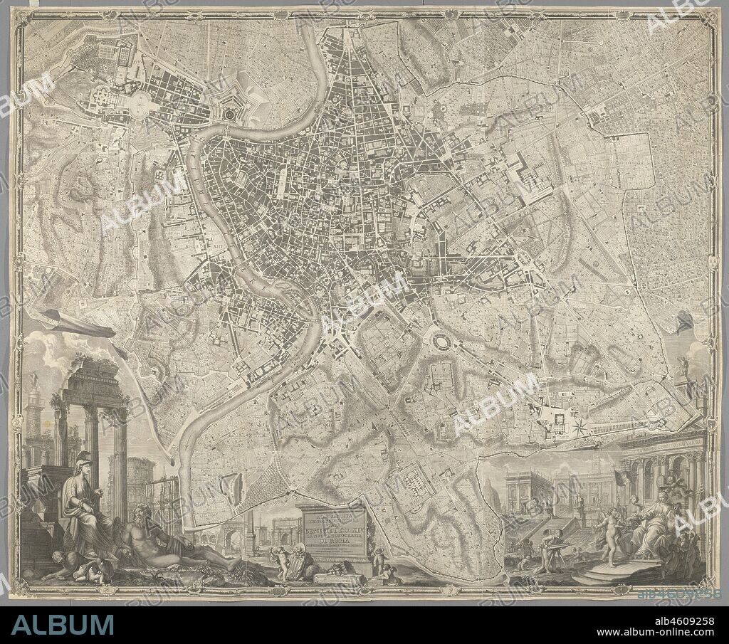 Giambattista Nolli
Alla santità di nostro signore Papa Benedetto XIV, la nuova topografia di Roma, 1748.