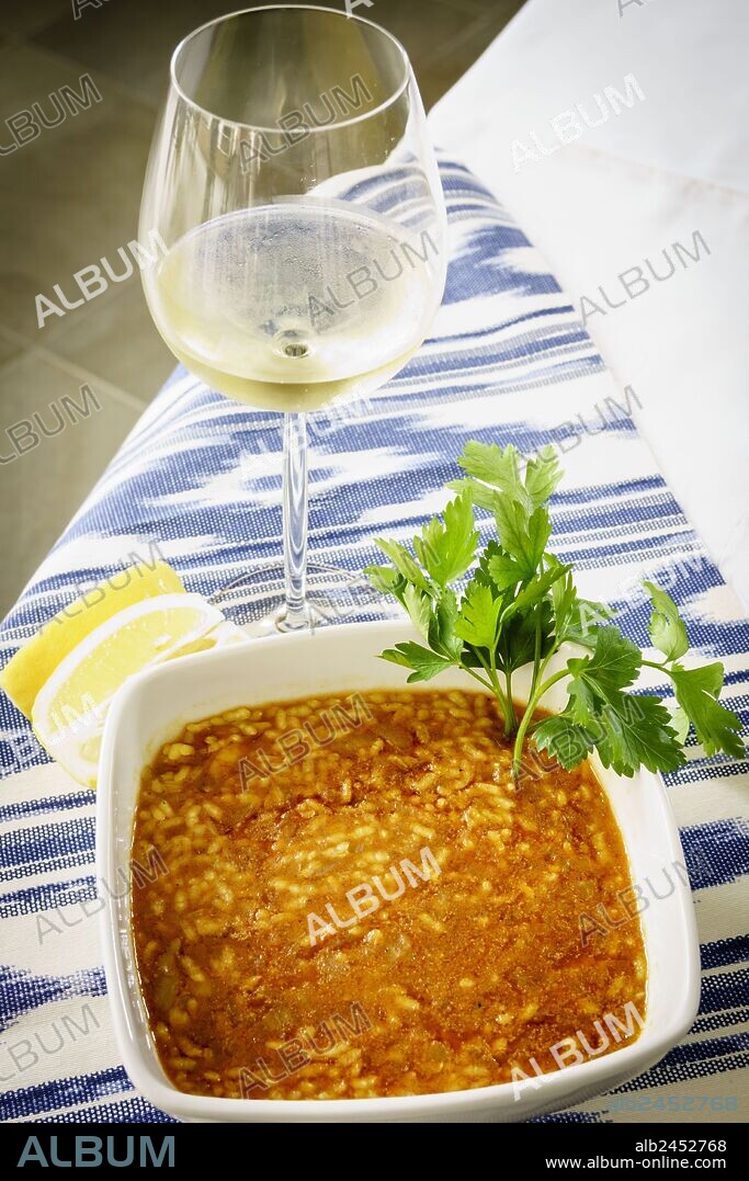 arroz de pescado,Colonia de Sant Jordi, Mallorca,Islas Baleares,Spain.
