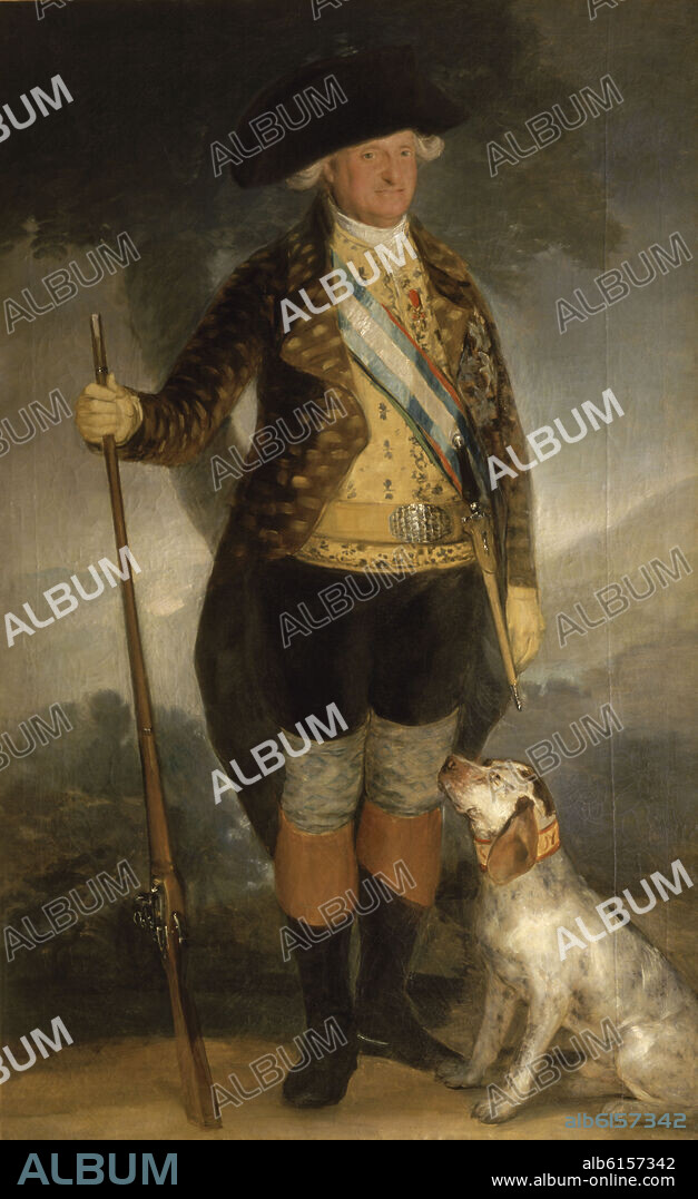FRANCISCO DE GOYA. CARLOS IV VESTIDO DE CAZADOR - 1799 - OLEO/LIENZO - 210 × 130 cm.