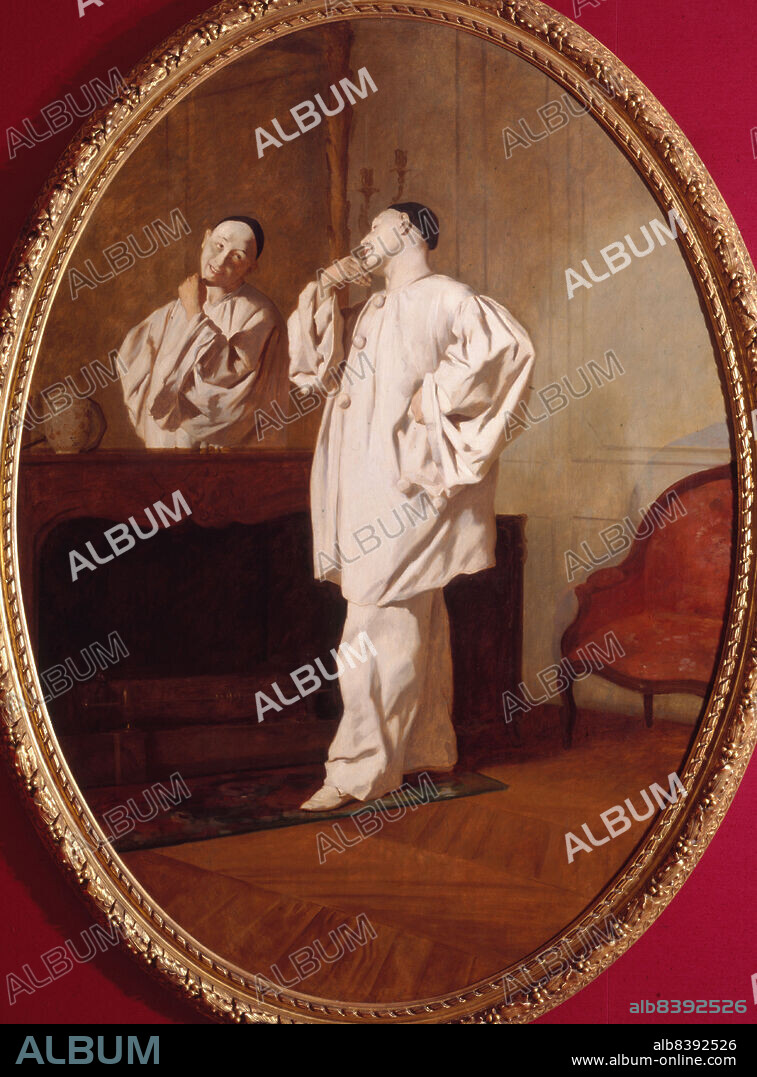 JEAN PEZOUS. The mime actor Charles Deburau (1829-1873), in Pierrot's costume, c1850.