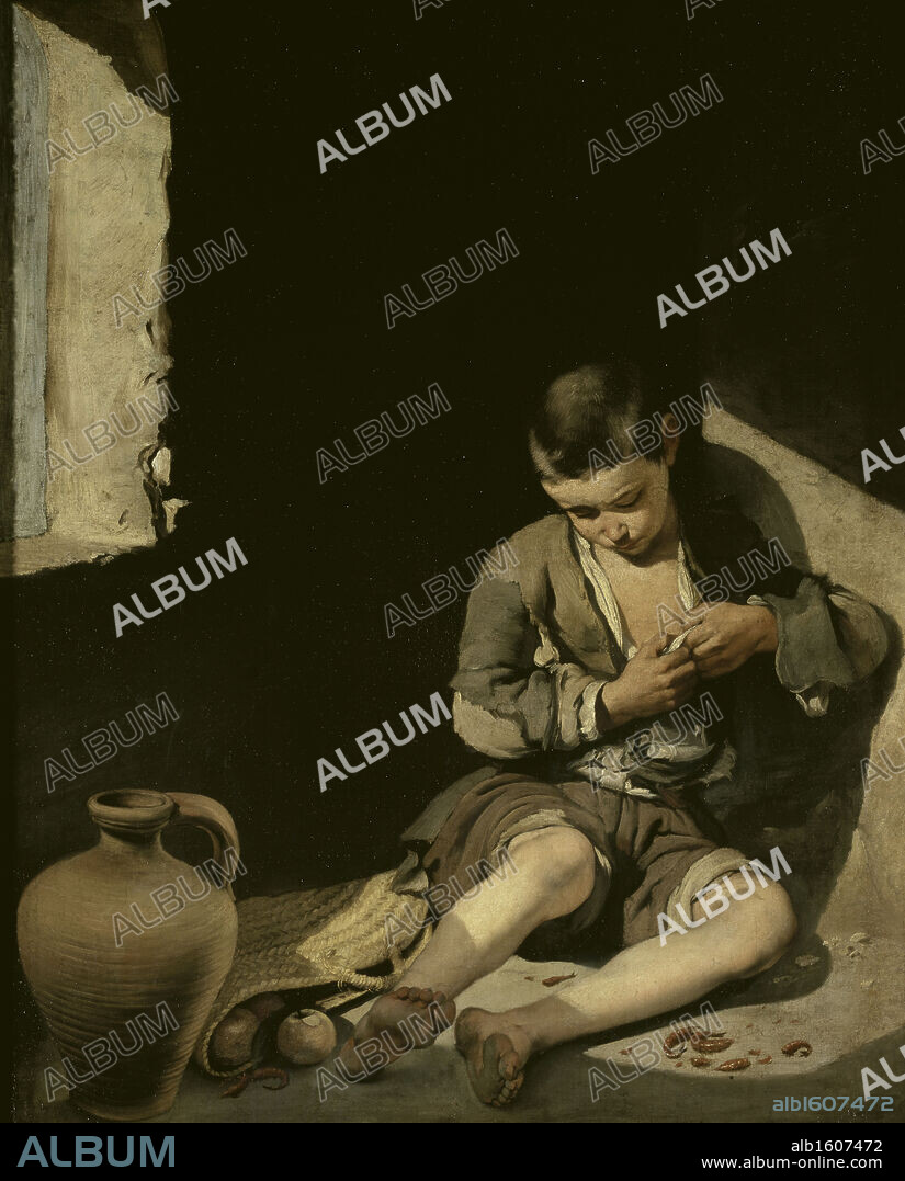 BARTOLOMÉ ESTEBAN MURILLO. The Young Beggar   17th C.   Bartolom Esteban Murillo (1617-1682/Spanish)   Musee du Louvre, Paris.
