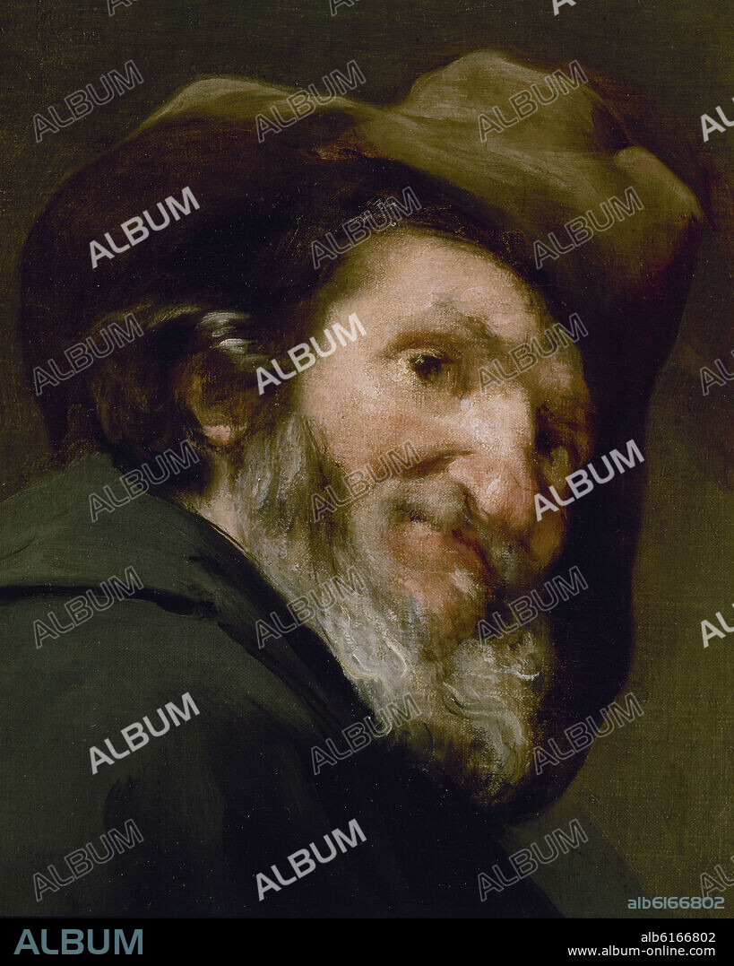 DIEGO VELAZQUEZ (1599-1660). MENIPO - DETALLE DEL ROSTRO - HACIA 1638 - OLEO/LIENZO - BARROCO ESPAÑOL - NP 1207 - CONJUNTO 18213.