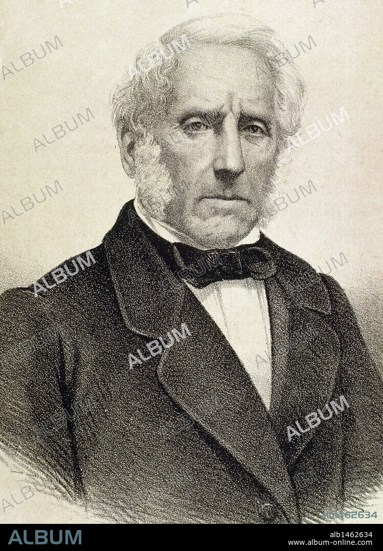 MANZONI, Alessandro (1785-1873). Escritor italiano. Líder del movimiento romántico nacional. Participó en la rebelión de Milán en 1848. Grabado del s. XIX.