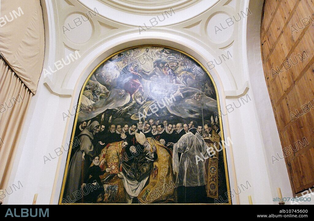 ´The Burial of Count Orgaz´ (c.1586) painting by El Greco in church of Santo Tomé. Toledo. Spain.