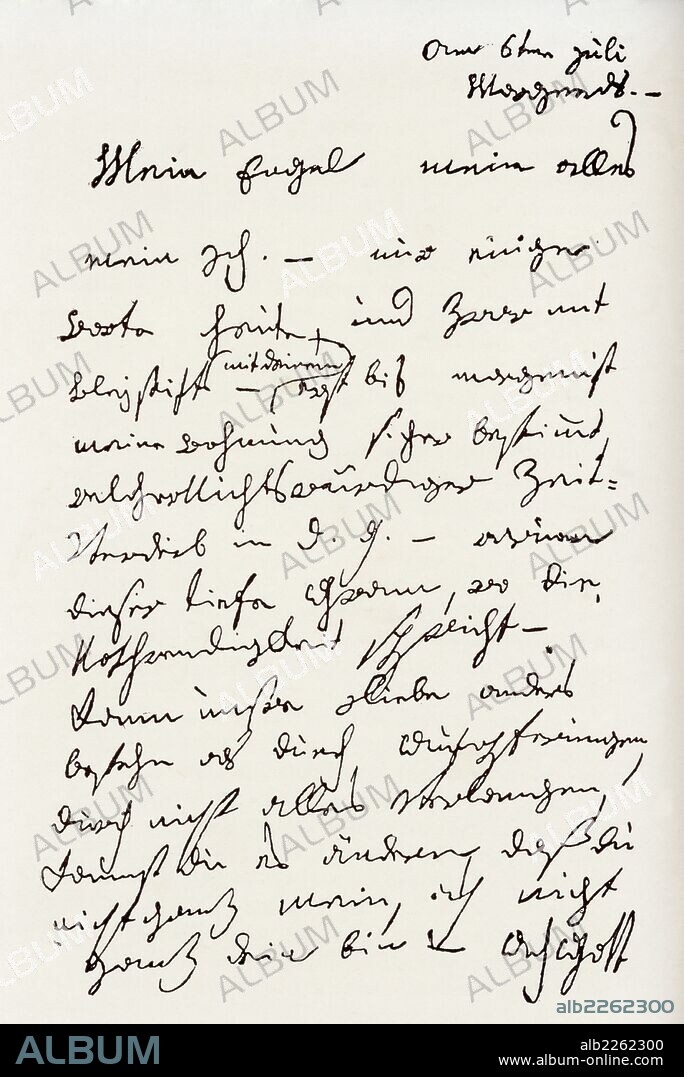 Letter From Ludwig Van Beethoven To The Immortal Beloved.