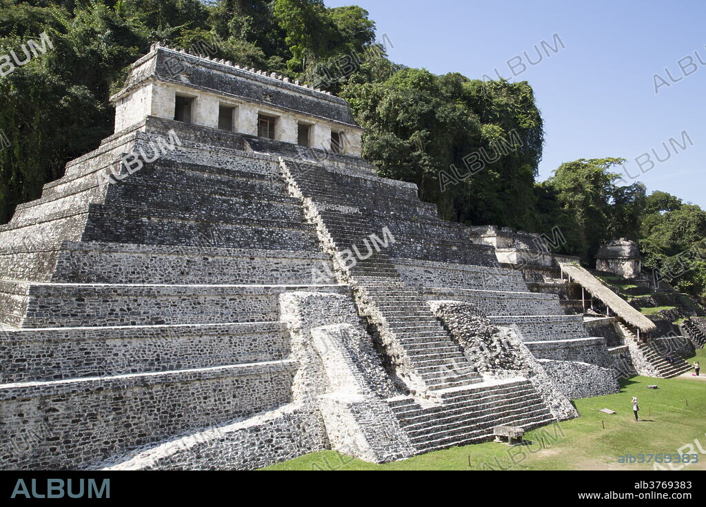 Temple of Inscriptions, Palenque Archaeological Park, UNESCO World Heritage Site, Palenque, Chiapas, Mexico, North America.