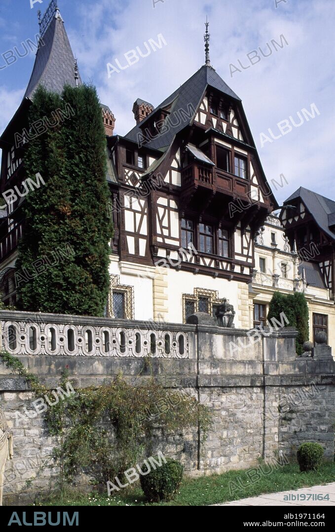 View of Peles Castle (Castelul Peles), Sinaia. Romania, 19th-20th century.
