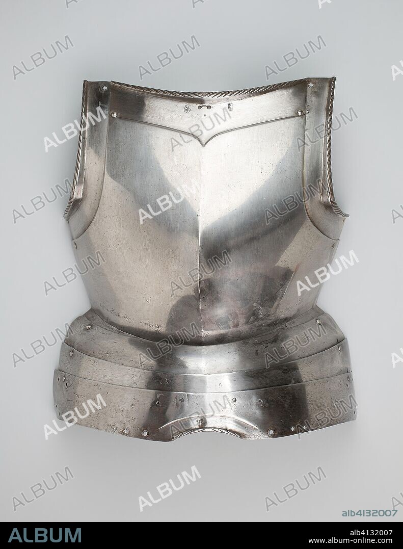 Breastplate. South German, Nuremberg; Mark breastplate: City of Nuremberg mark; Armorer's mark; Mark fauld: Vienna Arsenal mark. Date: 1560-1570. Dimensions: Wt. 6 lb. 11 oz. Steel and leather. Origin: Nuremberg.