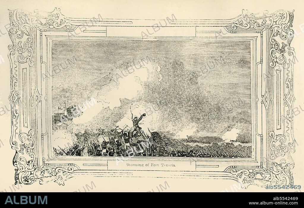UNKNOWN. 'Storming of Fort Teneria', 1849. Scene from the Battle of Monterrey during the Mexican-American War. From "Pictorial History of Mexico and the Mexican War", by John Frost, LL.D.. [Thomas, Cowperthwait and Co., Philadelphia, 1849].