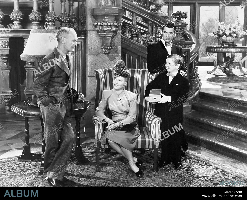 CARY GRANT, JAMES GLEASON, JANET BLAIR and TED DONALDSON in ONCE UPON A TIME, 1944, directed by ALEXANDER HALL. Copyright COLUMBIA PICTURES.
