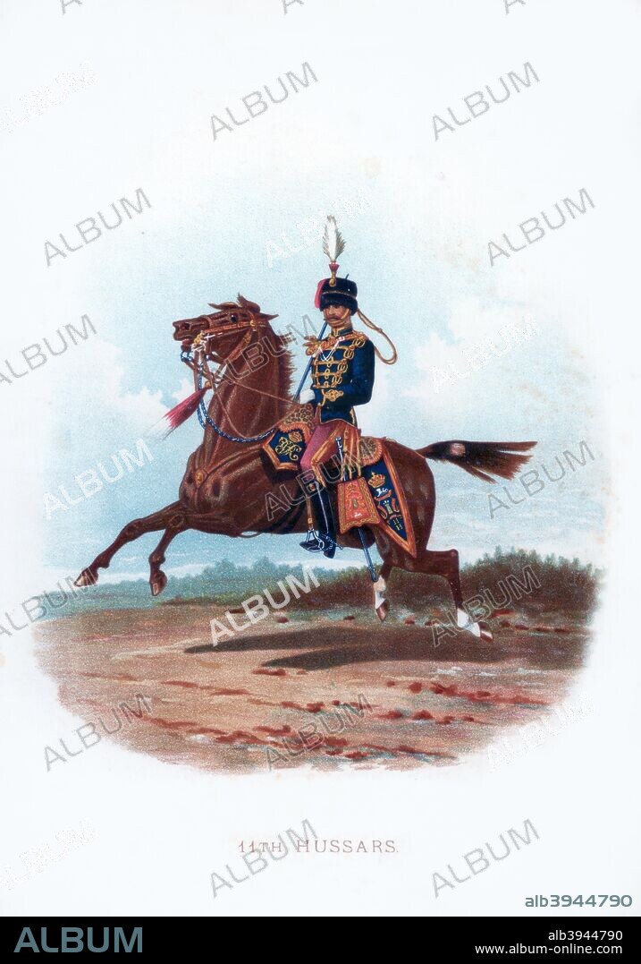 '11th Hussars', 1889. A print from a supplement of The Army and Navy Gazette, (London, 7 September 1889).