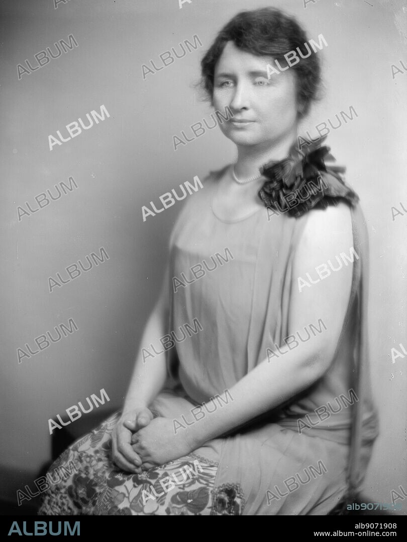 Helen Keller 1880-1968, c1930. Helen Adams Keller; American author, political activist, and lecturer. She was the first deaf, blind person to earn a Bachelor of Arts degree. The story of how Keller's teacher, Anne Sullivan, broke through the isolation imposed by a near complete lack of language, allowing the girl to blossom as she learned to communicate, has become widely known through the dramatic depictions of the play and film The Miracle Worker. Her birthday on June 27 is commemorated as Helen Keller Day in the U.S.