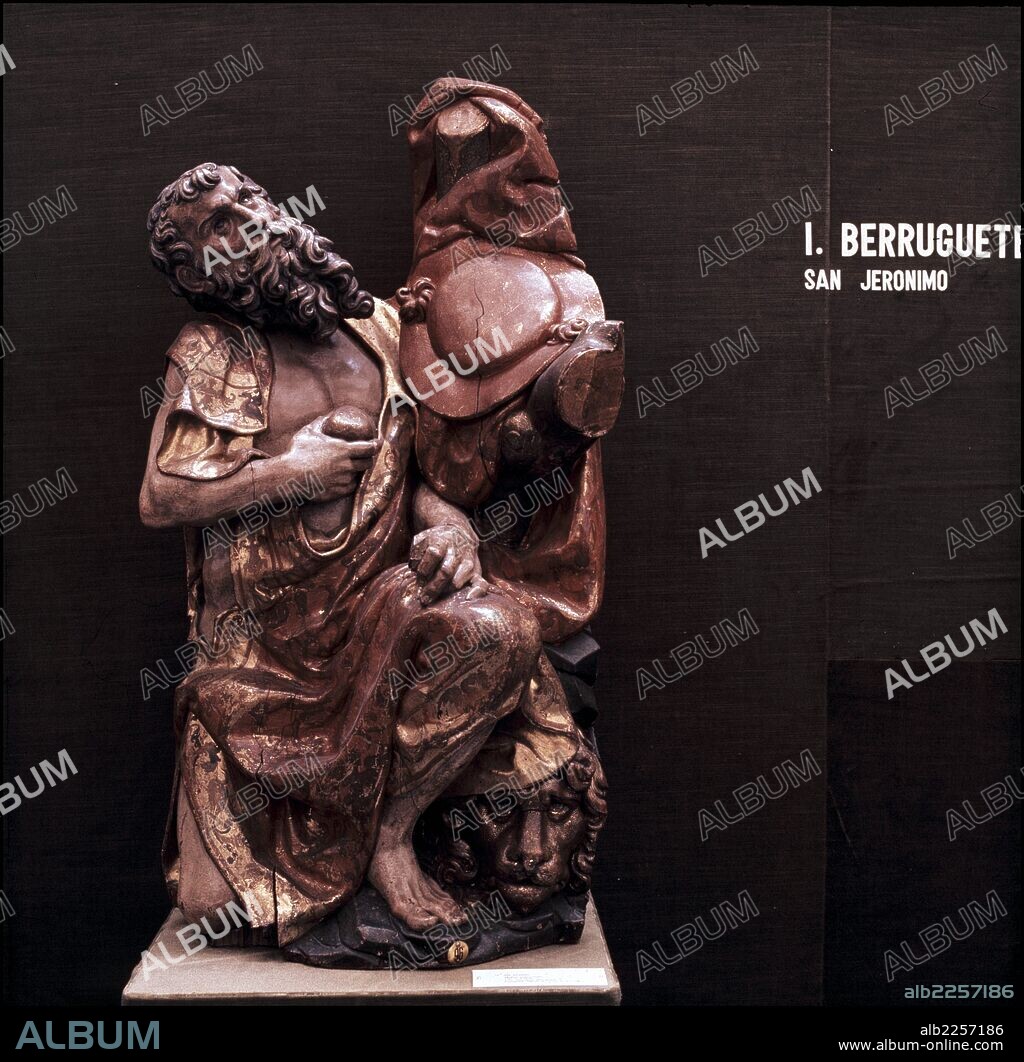 JERONIMO, SAN. DOCTOR DE LA IGLESIA. 347-420. TALLA DE INOCENCIO BERRUGUETE. MUSEO NACIONAL DE ESCULTURAS. VALLADOLID.
