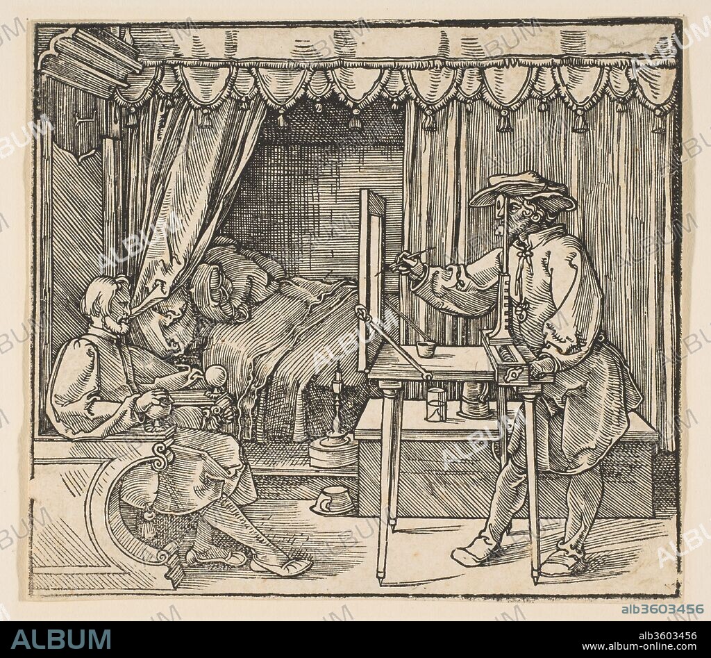ALBRECHT DÜRER. Artist Drawing a Portrait of a Man. Artist: Albrecht Dürer (German, Nuremberg 1471-1528 Nuremberg). Dimensions: sheet: 5 1/4 x 5 7/8 in. (13.3 x 14.9 cm). Date: n.d..