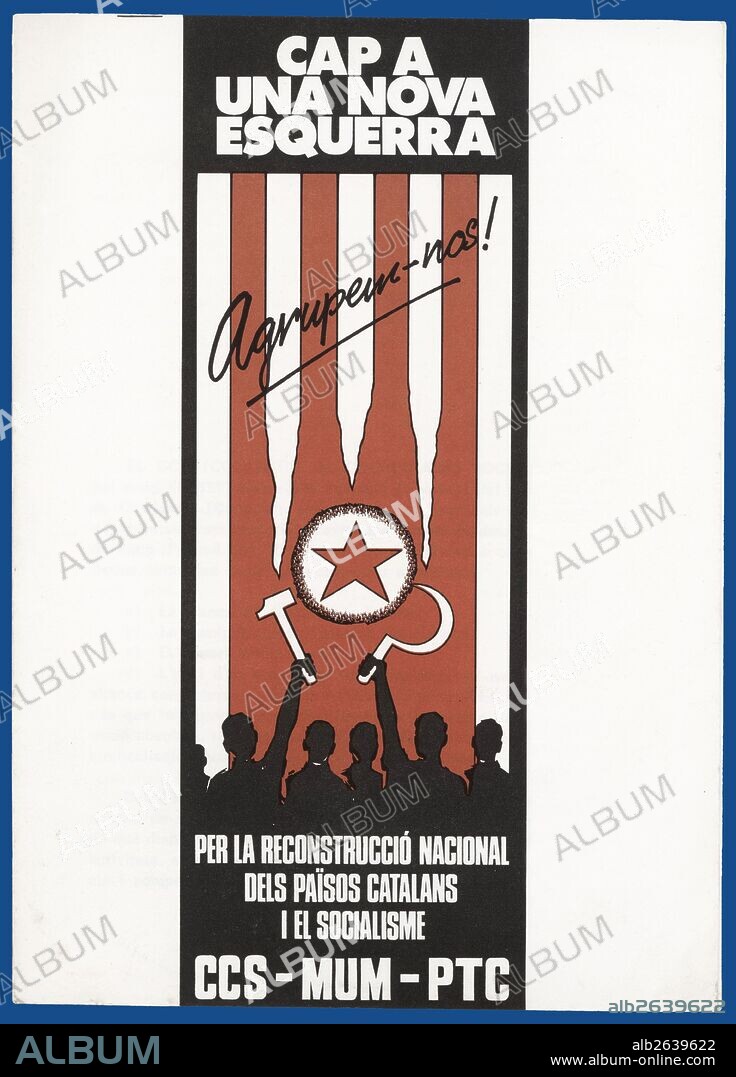 Documento de trabajo para el congreso del movimiento político formado por Col·lectiu de Coordinació Socialista, CCS, Moviment de Unificació Marxista, MUM, Partit del Treball de Catalunya, PTC. Año 1978.
