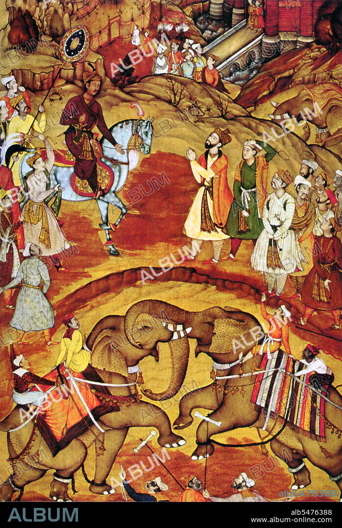 Jalaluddin Muhammad Akbar, also known as Shahanshah Akbar-e-Azam or Akbar the Great (1542—1605), was the third Mughal Emperor. He was of Timurid descent: the son of Humayun, and the grandson of Babur, the ruler who founded the Mughal dynasty in India. At the end of his reign in 1605 the Mughal empire covered most of the northern and central India and was one of the most powerful empires of its age.