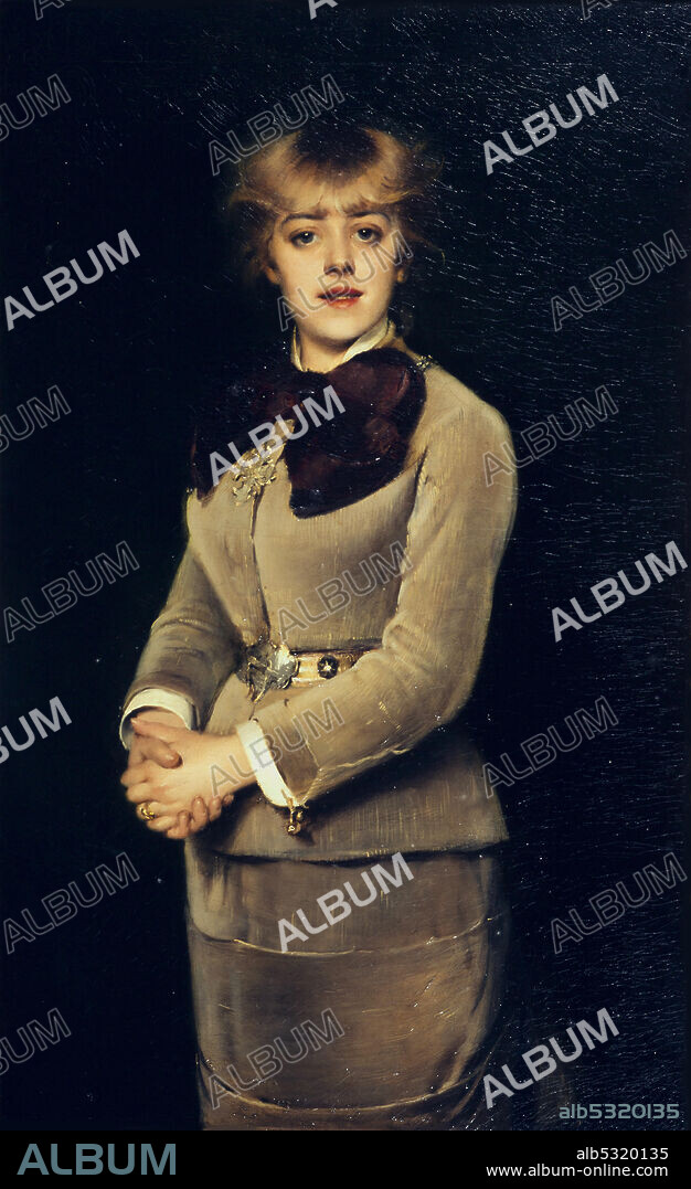 LOUISE ABBEMA. Portrait of the Actress Jeanne Samary.