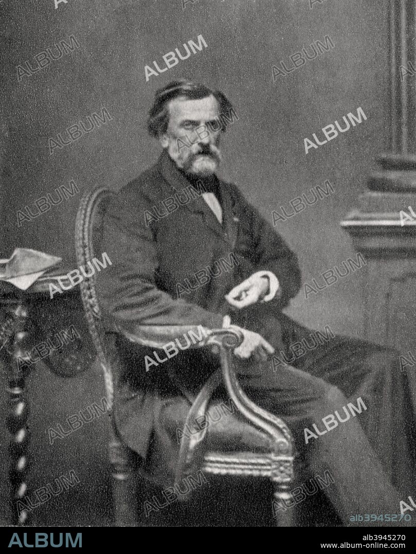 Ambroise Thomas, French opera composer, 1889. Thomas's (1811-1896) best known operas are Mignon (1866) and Hamlet (1868). He was Director of the Conservatoire de Paris from 1871 until 1896. A photograph from Album de Photographies dans L'Intimite de Personnages Illustres, 1860-1920, 6th album, Editions MD, Paris.