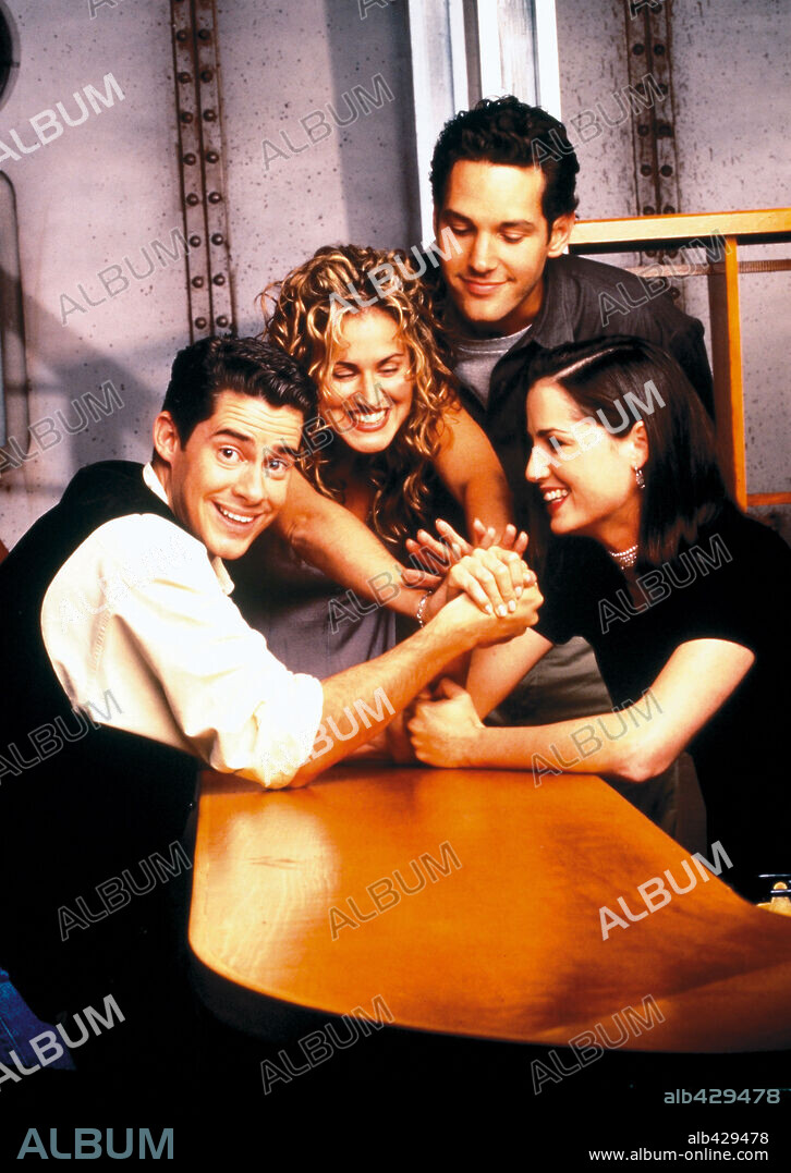 JANA MARIE HUPP, PAUL RUDD, PAULA MARSHALL and TIM CONLON in WILD OATS-TV, 1994. Copyright FOX/BROADCASTING CO.