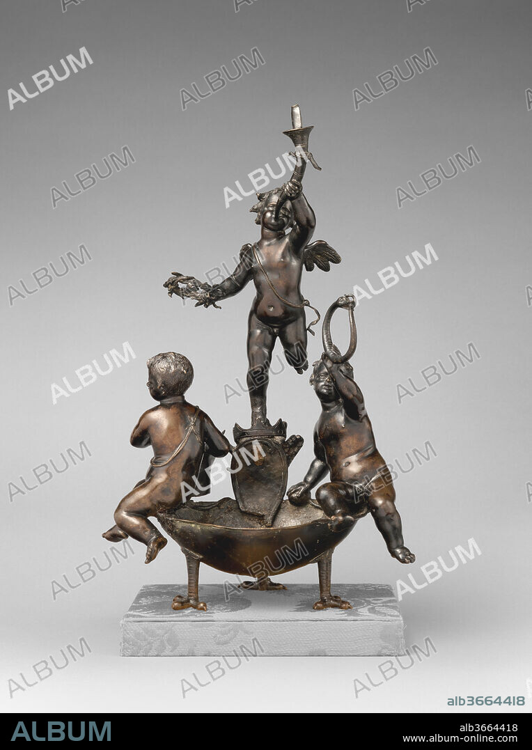 Vessel with three putti. Artist: Francesco Bertos (Italian, 1678-1741). Culture: Italian, Venice. Dimensions: Overall (confirmed): 15 × 9 1/4 × 6 5/8 in. (38.1 × 23.5 × 16.8 cm). Date: ca. 1720-40.
