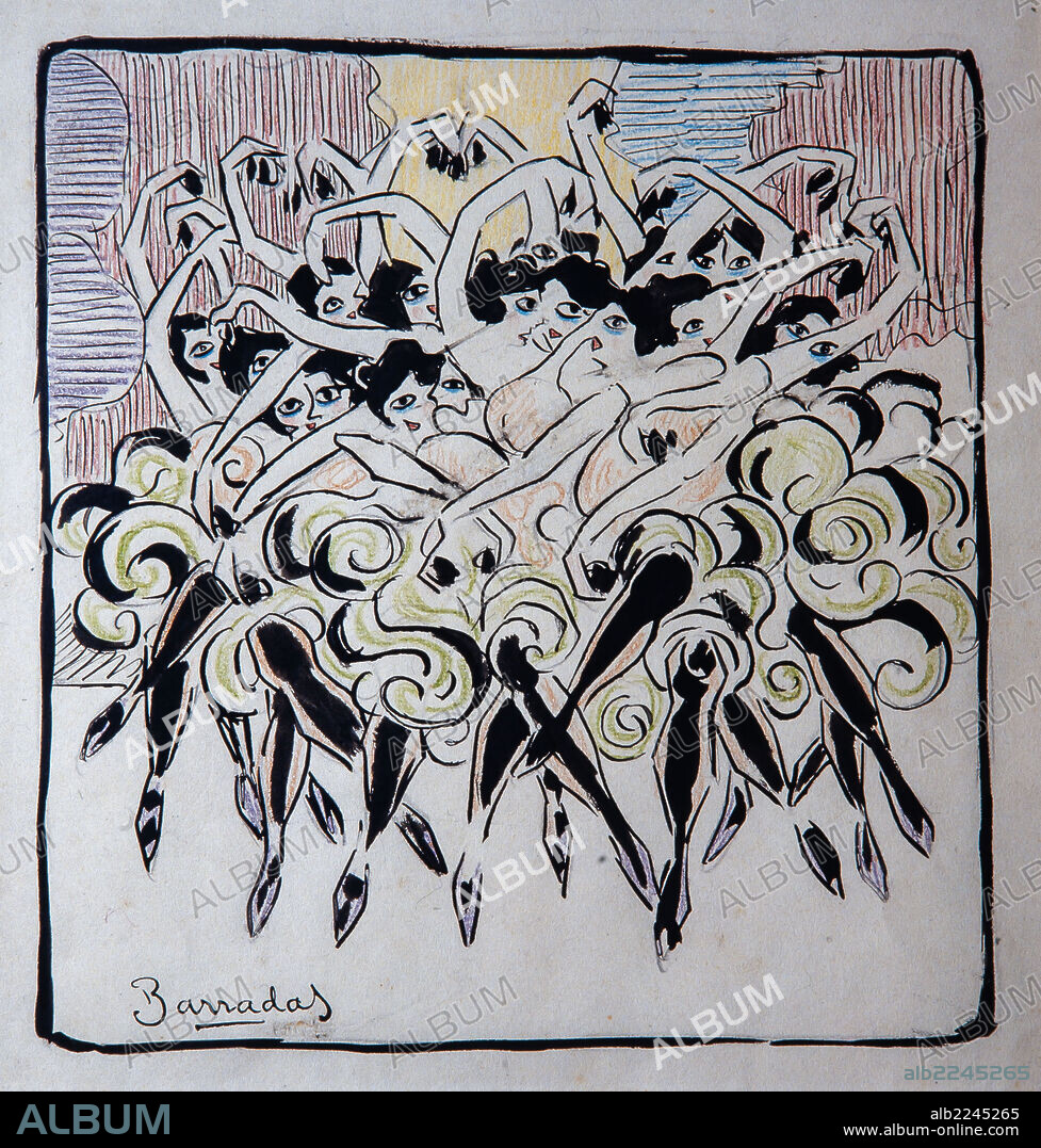 Rafael Barradas/ 'La bailarina (dibujo futurista)', c. 1917, tinta y lapiz sobre paper.