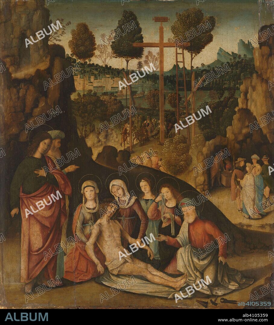BERNARDINO ZAGANELLI DI BOSIO (ATTRIBUTED TO). Lamentation of Christ. Dating: 1470 - 1520. Measurements: h 69 cm × w 62.5 cm; d 6.5 cm.