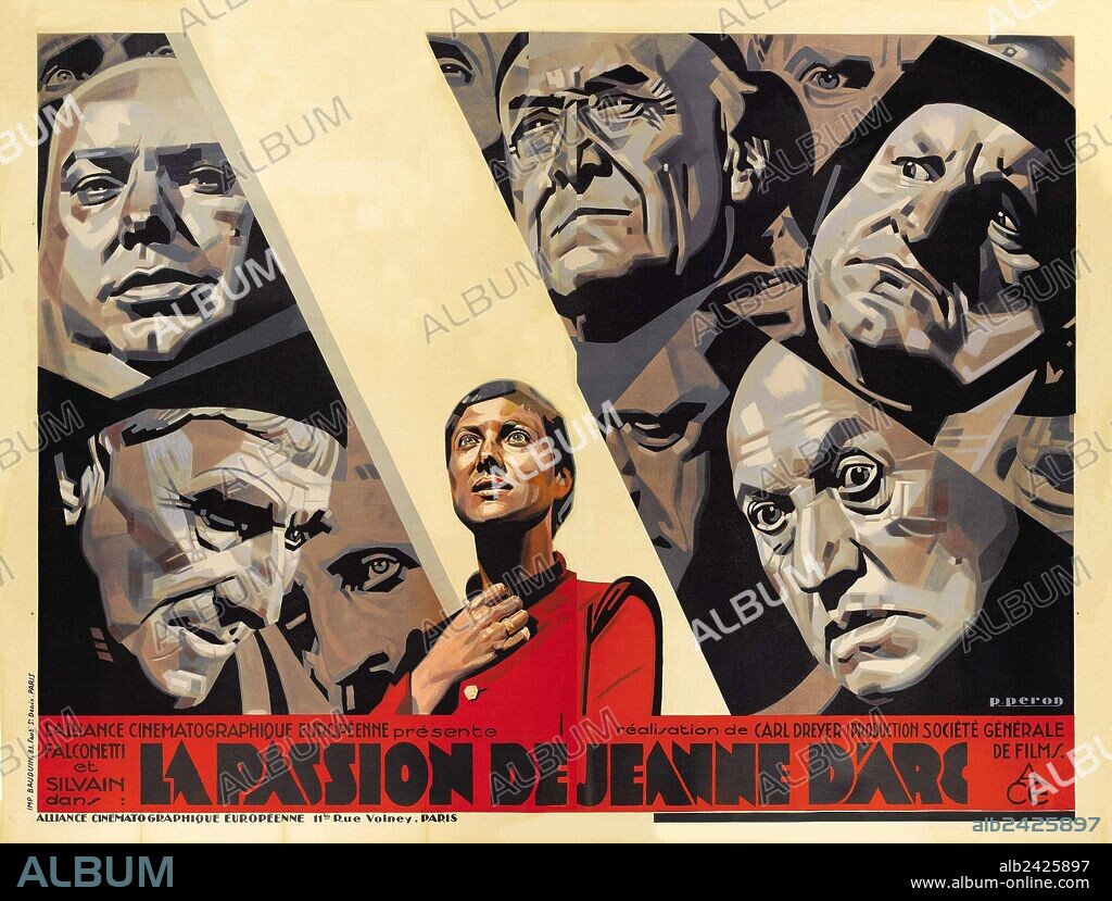Poster de LA PASIÓN DE JUANA DE ARCO, 1928 (LA PASSION DE JEANNE D'ARC), dirigida por CARL THEODOR DREYER. Copyright SOCIETE GENERALE DE FILMS.