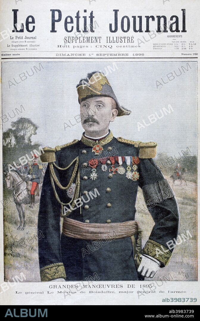 General Raoul le Mouton de Boisdeffre, French soldier, 1895. An illustration from Le Petit Journal, 1st September 1895.